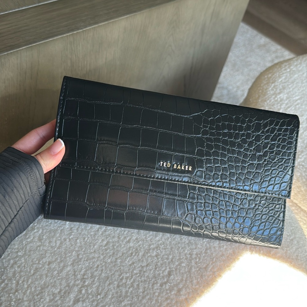 Ted baker never worn beautiful croc embossed clutch